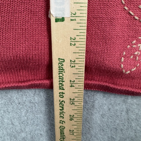 Vintage CJ Banks Sweater Womens 2X Pink Floral Embroidered Cardigan Y2K Granny - Picture 9 of 11